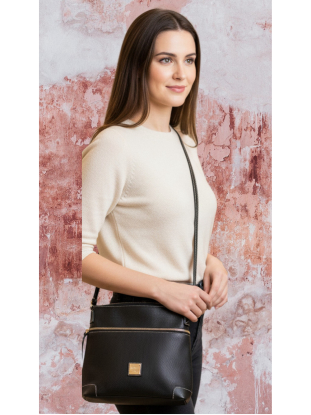 Dooney & Bourke Black Pebble Grain Allison Crossbody Bag